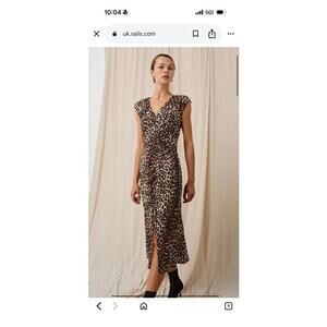 NWT Rails Auren Nala Leopard Print Midi Dress sz S